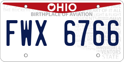 OH license plate FWX6766