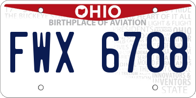 OH license plate FWX6788