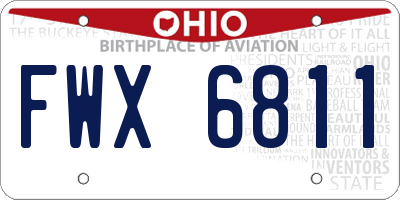 OH license plate FWX6811