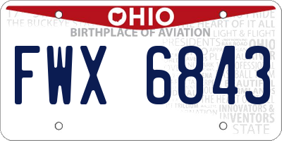 OH license plate FWX6843