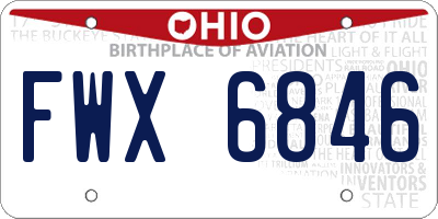 OH license plate FWX6846