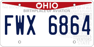 OH license plate FWX6864