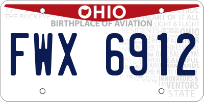 OH license plate FWX6912