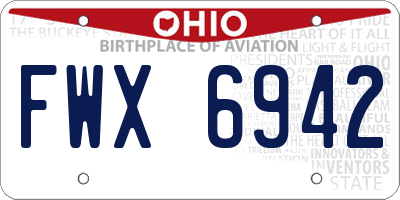 OH license plate FWX6942