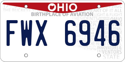 OH license plate FWX6946
