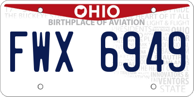 OH license plate FWX6949