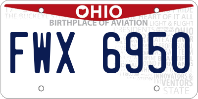 OH license plate FWX6950
