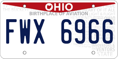 OH license plate FWX6966