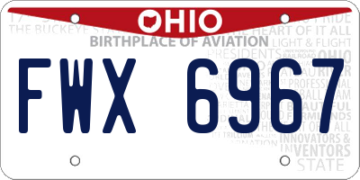 OH license plate FWX6967