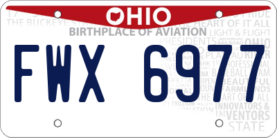 OH license plate FWX6977