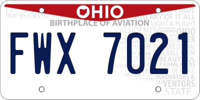OH license plate FWX7021