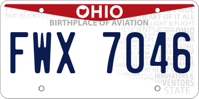 OH license plate FWX7046