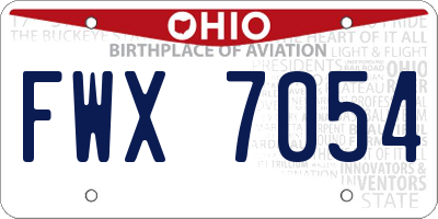 OH license plate FWX7054