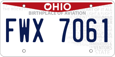 OH license plate FWX7061