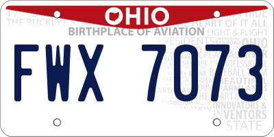 OH license plate FWX7073