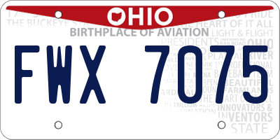 OH license plate FWX7075