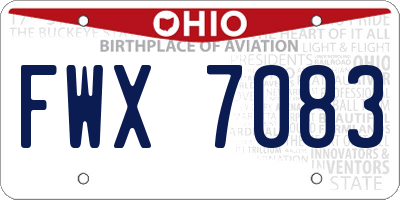 OH license plate FWX7083