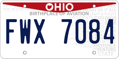 OH license plate FWX7084