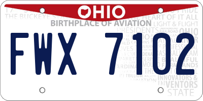 OH license plate FWX7102