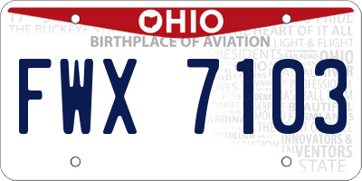 OH license plate FWX7103