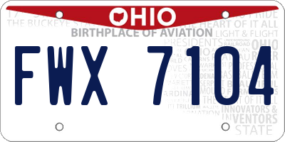 OH license plate FWX7104