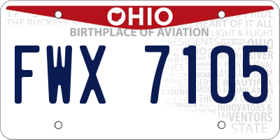 OH license plate FWX7105