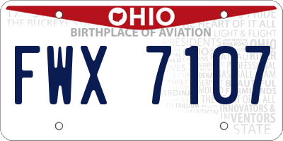 OH license plate FWX7107