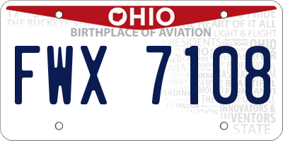 OH license plate FWX7108