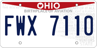 OH license plate FWX7110