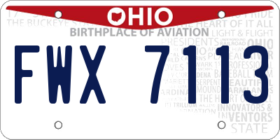 OH license plate FWX7113