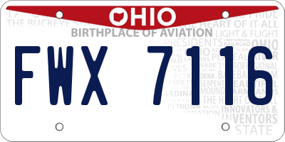 OH license plate FWX7116