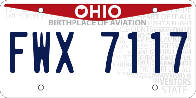 OH license plate FWX7117