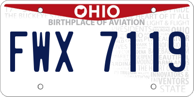 OH license plate FWX7119