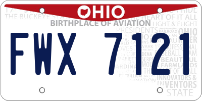 OH license plate FWX7121