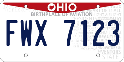 OH license plate FWX7123