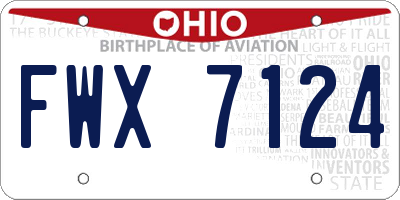 OH license plate FWX7124