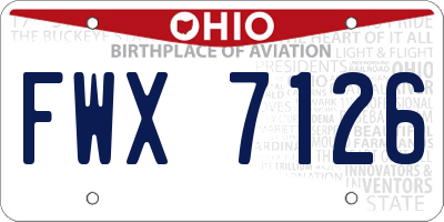 OH license plate FWX7126