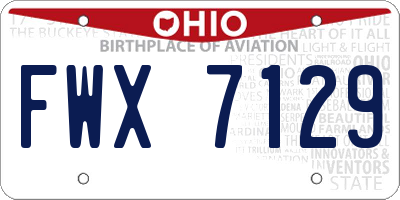 OH license plate FWX7129