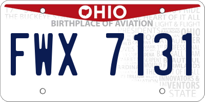 OH license plate FWX7131