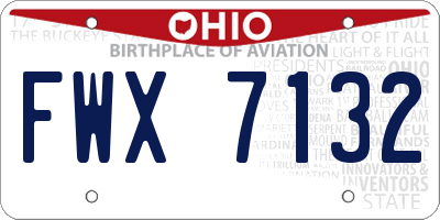 OH license plate FWX7132