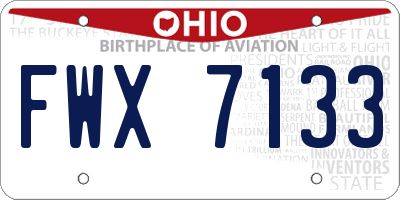 OH license plate FWX7133