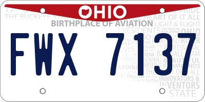 OH license plate FWX7137