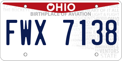 OH license plate FWX7138