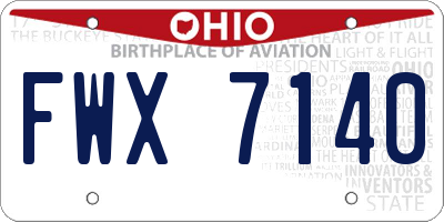 OH license plate FWX7140