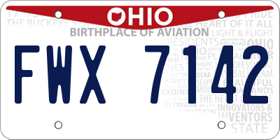 OH license plate FWX7142