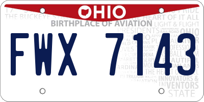 OH license plate FWX7143