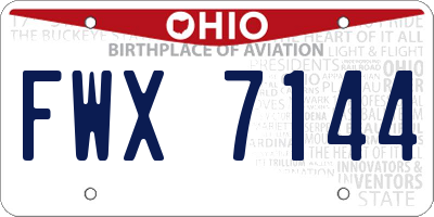 OH license plate FWX7144