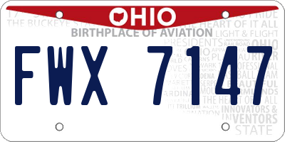 OH license plate FWX7147