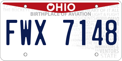 OH license plate FWX7148