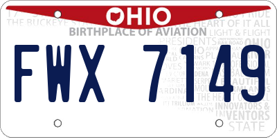 OH license plate FWX7149